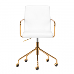 Arbetsstol / kundstol QS-OF211G GOLD vit