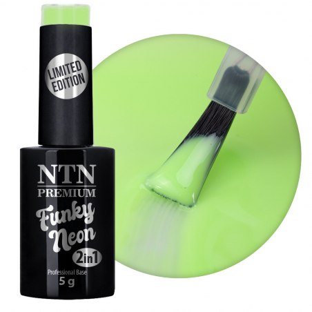 2-i-1 Base NTN Premium Funky Neon 3 limegrön för naglar 5g