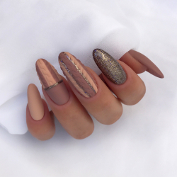 Gellack NTN Premium Celebration för naglar 166 brun glitter 5g