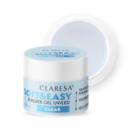 HEMA-fri UV builder gel Claresa Soft&Easy Clear för naglar 12g