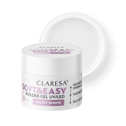 HEMA-fri UV builder gel Claresa Soft&Easy Milky White för naglar 12g