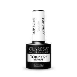 Mjölkig Top Coat utan klibbigt lager CLARESA MILKY NO WIPE för naglar 5g