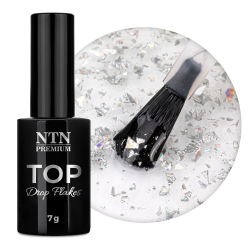 Top Coat Drop Flakes utan klibbigt lager NTN Premium Prismatic för naglar 7g