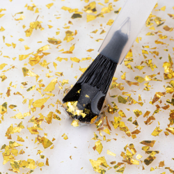 Top Coat Drop Flakes utan klibbigt lager NTN Premium Golden för naglar 7g