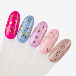 Top Coat Drop Flakes utan klibbigt lager NTN Premium Golden för naglar 7g