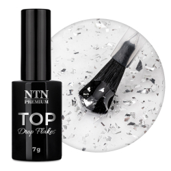 Top Coat Drop Flakes utan klibbigt lager NTN Premium Iron för naglar 7g
