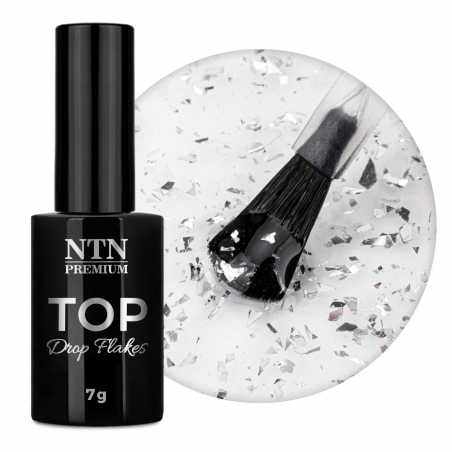 Top Coat Drop Flakes utan klibbigt lager NTN Premium Iron för naglar 7g