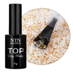 Top Coat Drop Flakes utan klibbigt lager NTN Premium 24 Carat för naglar 7g
