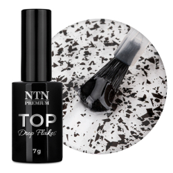 Top Coat Drop Flakes utan klibbigt lager NTN Premium Eggshell för naglar 7g