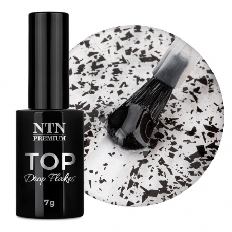 Top Coat Drop Flakes utan klibbigt lager NTN Premium Eggshell för naglar 7g