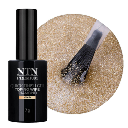 Top Coat Quick Finish Diamond Gold No Wipe utan klibbigt lager NTN Premium för naglar 7g