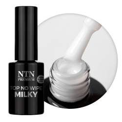 HEMA-fri Milky White TOP Coat NO WIPE utan klibbigt lager NTN Premium för naglar 7g