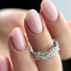 HEMA-Fri UV builder glittergel Dazzle In Pink BrushUP tixotropi för naglar 12g