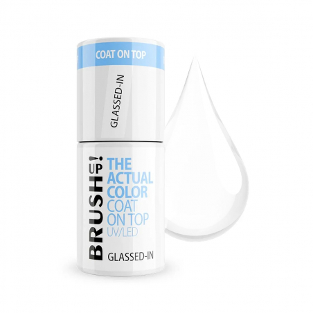 The Actual Color HEMA-Fri Top Coat NO WIPE Glassed-in BrushUP utan klibbigt lager för naglar 5g