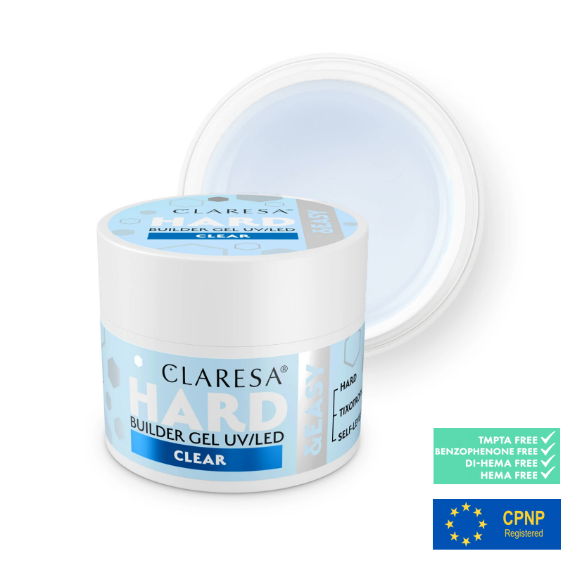 HEMA-fri UV builder gel Claresa Hard&Easy Clear för naglar 12g