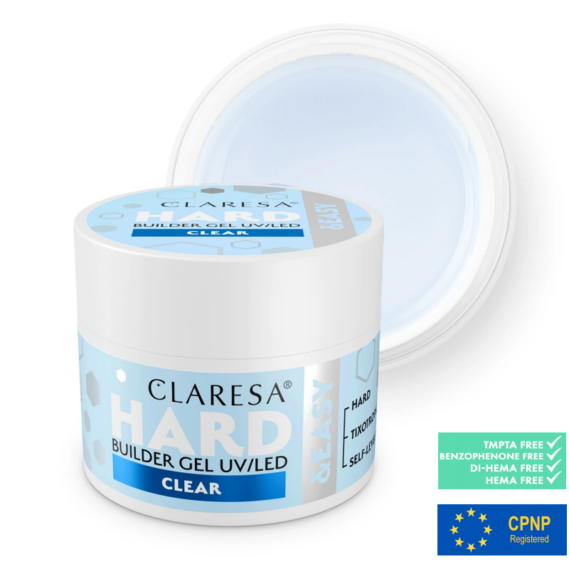 HEMA-fri UV builder gel Claresa Hard&Easy Clear för naglar 45g