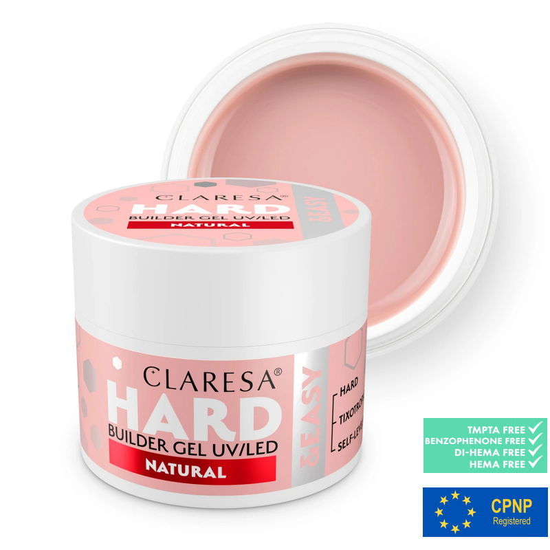 HEMA-fri UV builder gel Natural Hard&Easy Clear för naglar 45g