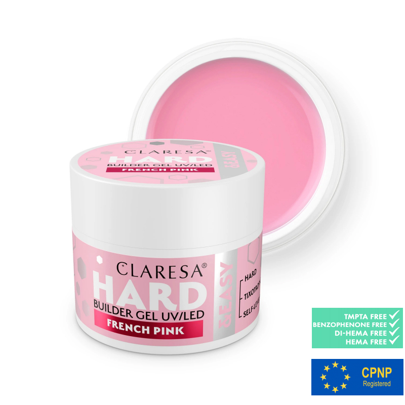 HEMA-fri UV builder gel French Pink Hard&Easy Clear för naglar 12g