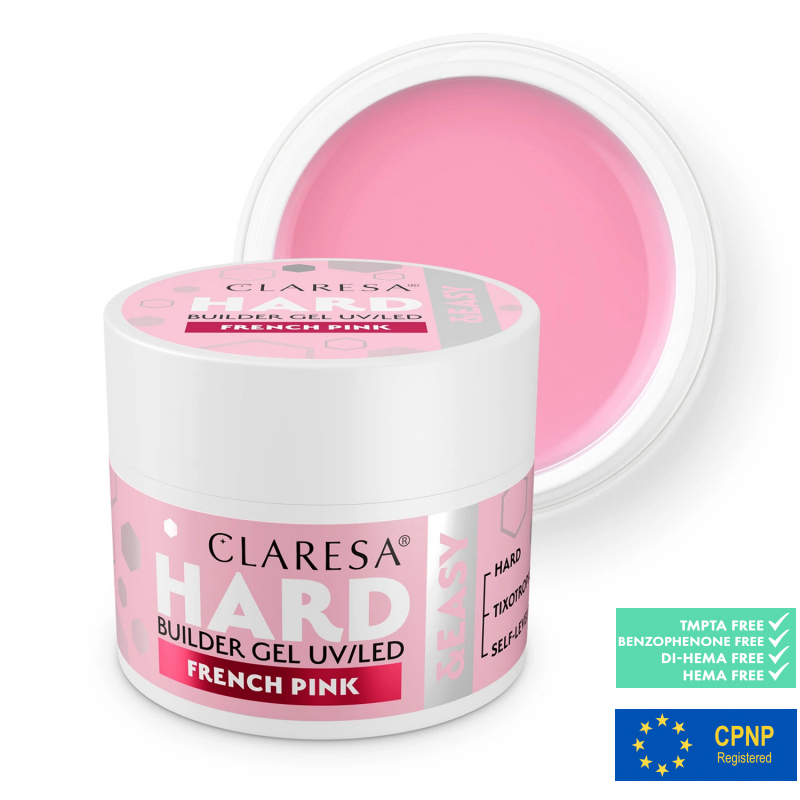 HEMA-fri UV builder gel French Pink Hard&Easy Clear för naglar 45g