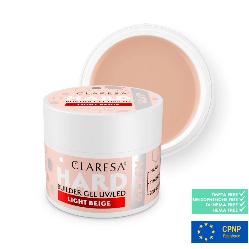 HEMA-fri UV builder gel Light Beige Hard&Easy Clear för naglar 12g