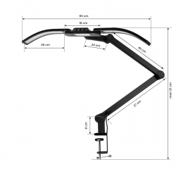 Arbetslampa / bordslampa GLOW L05 22W halvmåne svart för nagelvård