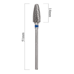 Hårdmetallfräs (karbid) 6 mm flamformad (medium / blå)