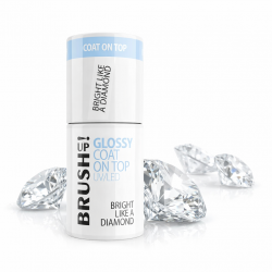 Glossy Top Coat NO WIPE Bright Like A Diamond BrushUP ej klibbigt lager för naglar 5g