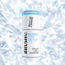 Glossy Top Coat NO WIPE Bright Like A Diamond BrushUP ej klibbigt lager för naglar 5g