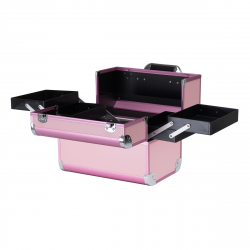 Kosmetikväska / sminkväska Pink L i aluminium