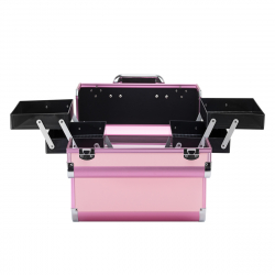 Kosmetikväska / sminkväska Pink L i aluminium
