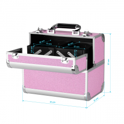 Kosmetikväska / sminkväska Pink L i aluminium