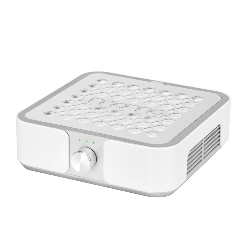 Dammuppsamlare / utsug för naglar MOMO P30 med kassettfilter vit / silver
