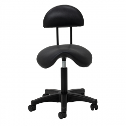 Arbetsstol / sadelstol med ryggstöd 6001B svart