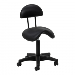 Arbetsstol / sadelstol med ryggstöd 6001B svart