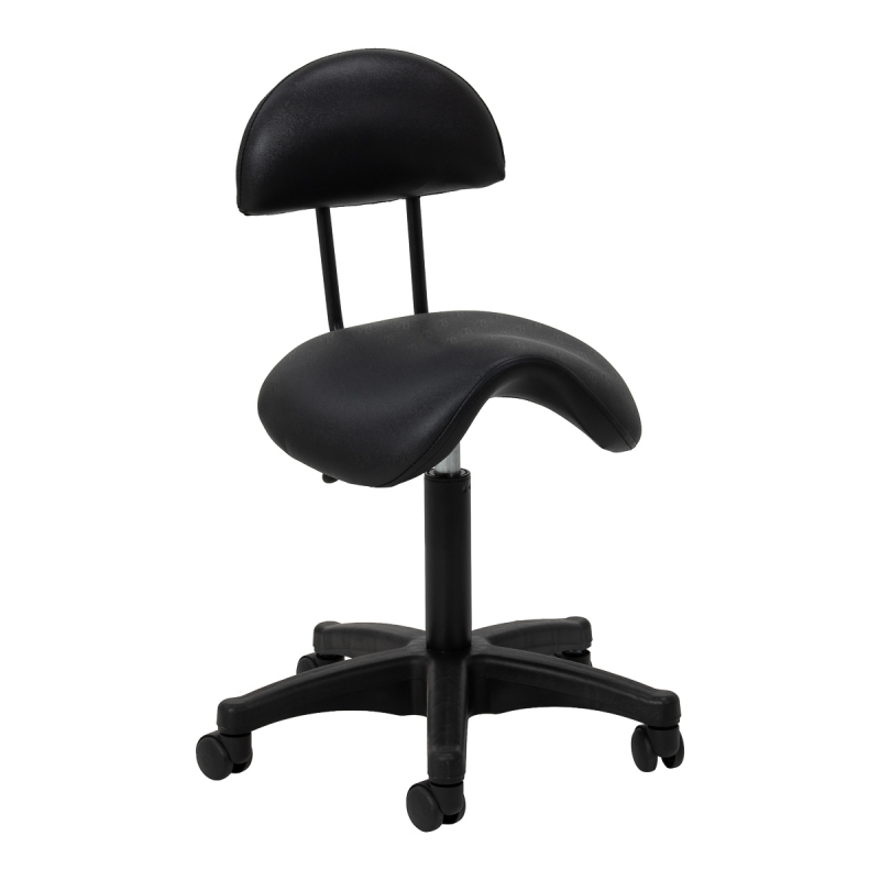 Arbetsstol / sadelstol med ryggstöd 6001B svart