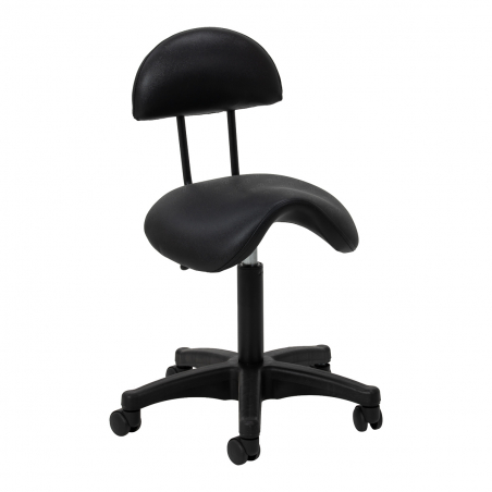 Arbetsstol / sadelstol med ryggstöd 6001B svart