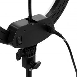 Ringlampa / arbetslampa 13 tum LED svart med stativ