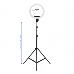 Ringlampa / arbetslampa 13 tum LED svart med stativ