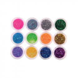 Glitterstrips för naglar 12 färger