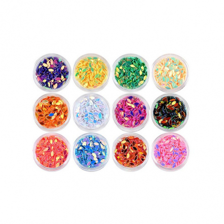 Kameleont glitter 12 färger - oval
