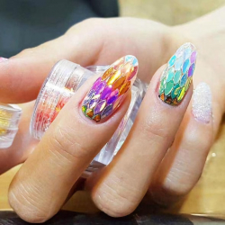 Kameleont glitter 12 färger - oval