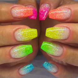 Glittersand 12 färger - neon