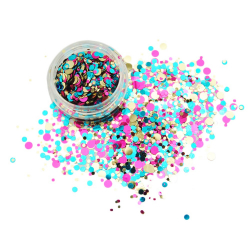 Glitter 12 färger - neon konfetti / cirklar 2-5 mm