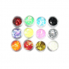 Glitter 12 färger - sexkanter 2-3 mm
