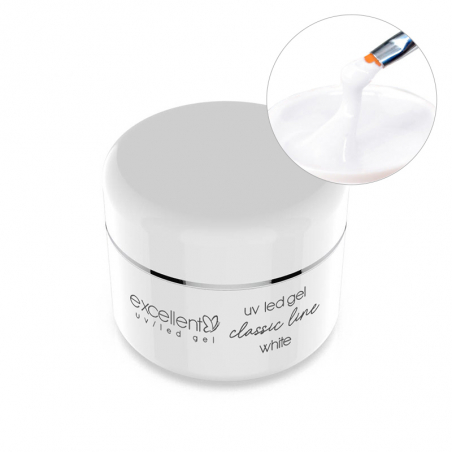 Vit UV nagelgel Excellent Classic för naglar 15g