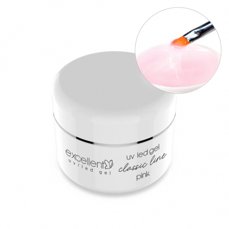 Rosa klar UV nagelgel Excellent Classic för naglar 15g