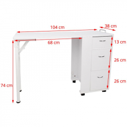 Klaffbord / fällbord 2051 vit