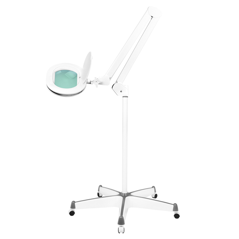 Förstoringslampa / arbetslampa ELEGANTE 6028 LED 5D vit med stativ / hjul