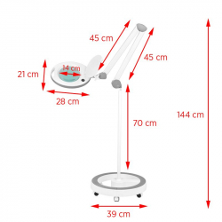 Förstoringslampa / arbetslampa 6014 LED 5 dioptrier vit med stativ