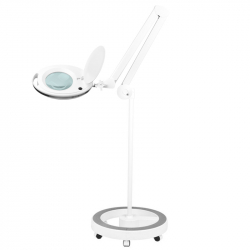 Förstoringslampa / arbetslampa ELEGANTE 6027 60 LED vit, stativ, hjul